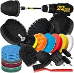 Set de 22 pièces d'accessoires de brosse de perceuse Holikme, tampons de nettoyage et éponge, tampons de polissage, brosse de nettoyage électrique avec rallonge, kit de tampon de polissage pour voiture