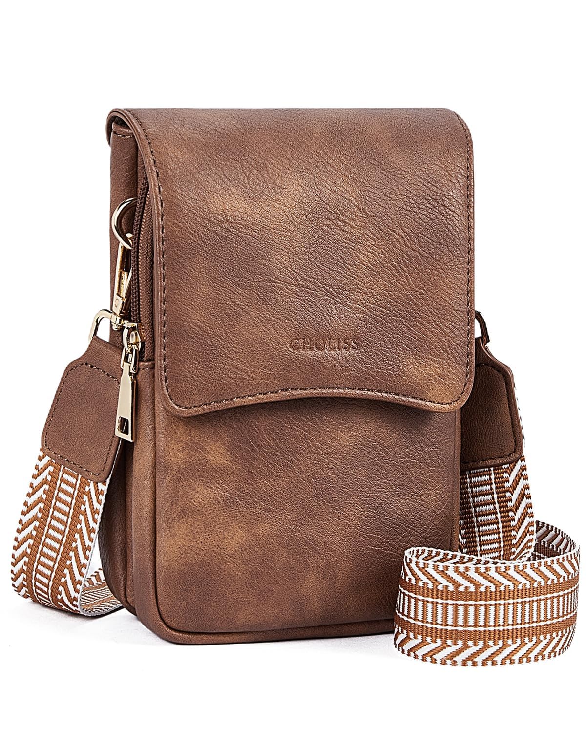 CHOLISS Cell Phone Crossbody Purse Small Cross Body Bag for Woman Leather Travel Wallet Shoulder Handbags with Card Slots