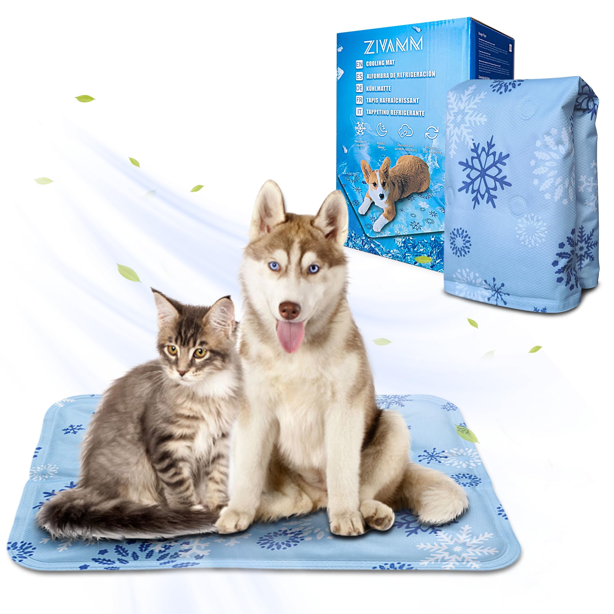 ZIVAMM Alfombrilla refrescante para Perros y Gatos. Cama Fria para Mascotas Auto-refrigerante. No tóxico. Tres Tamaños, Ideal para Mascotas Pequeños Medianos Grandes en Verano. (M 60 x 50 cm)