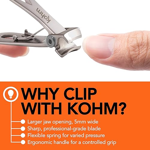 Miniatura 6 de Cortaúñas KOHM para uñas gruesas - Cortaúñas profesionales de boca ancha y resistentes para uñas de manos y pies para hombres, mujeres y personas