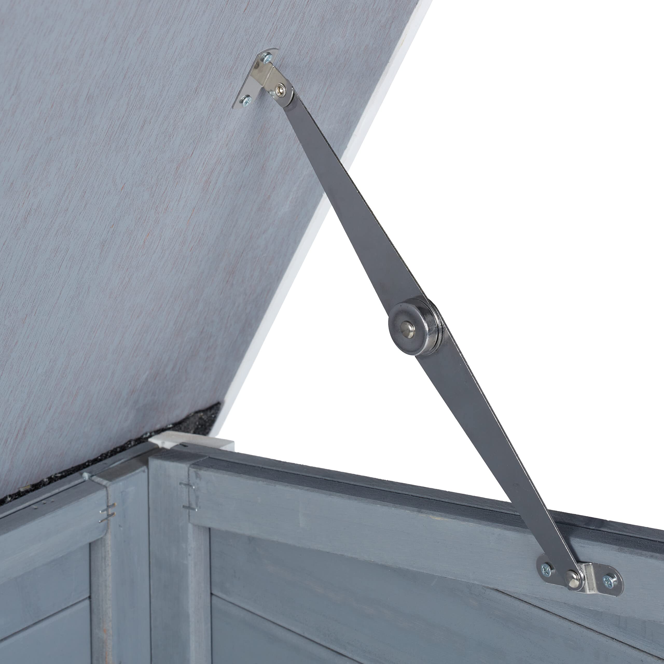 Relaxdays Garaje para Robot Cortacésped Madera, Techo Impermeable, Abatible, 46 x 108 x 82 cm, Caseta Protectora, Gris