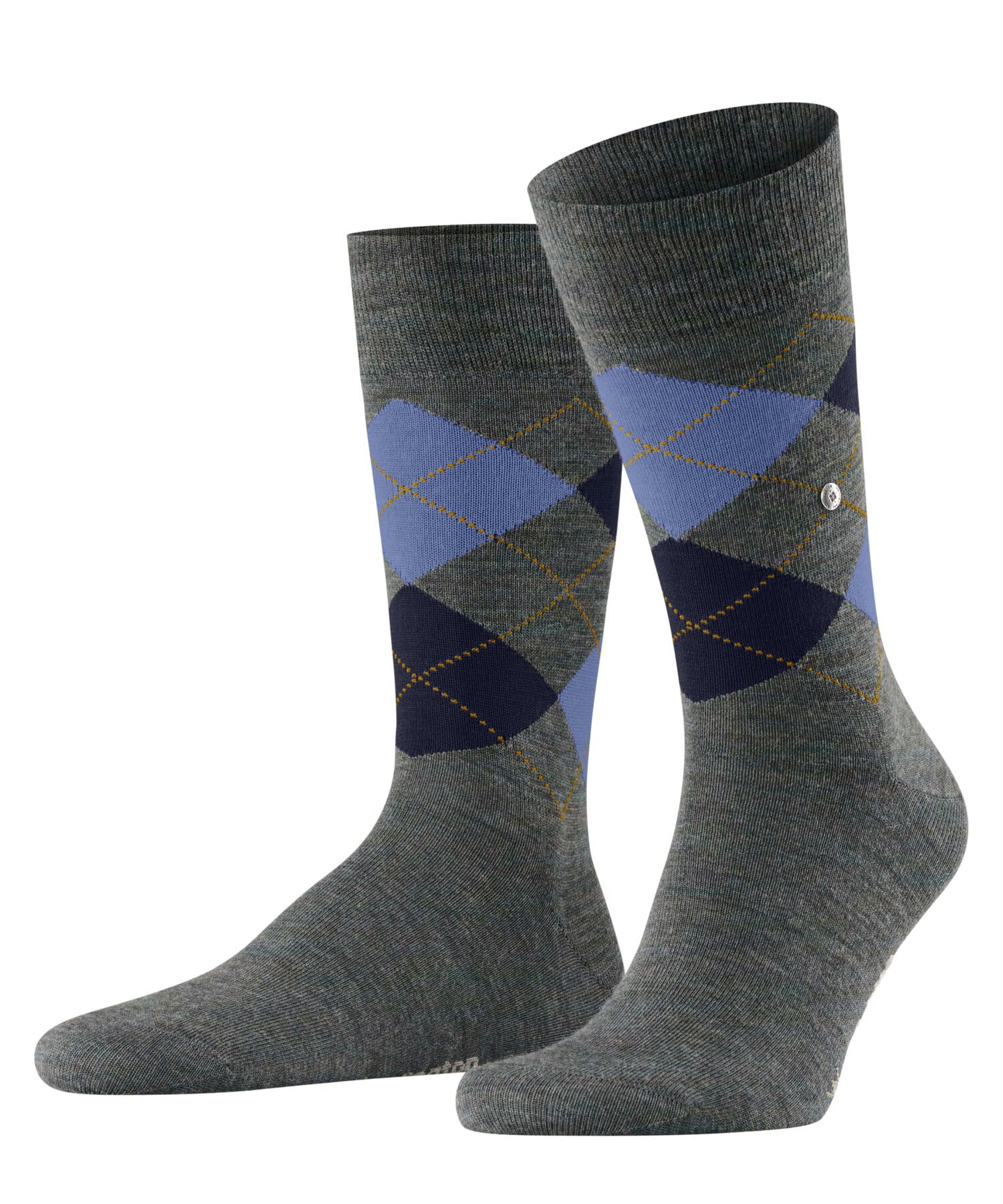 Burlington Men's Edinburgh Melange M So Wool Patterned 1 Pair Socks, Blue Cornflower 6337, 6.5-11