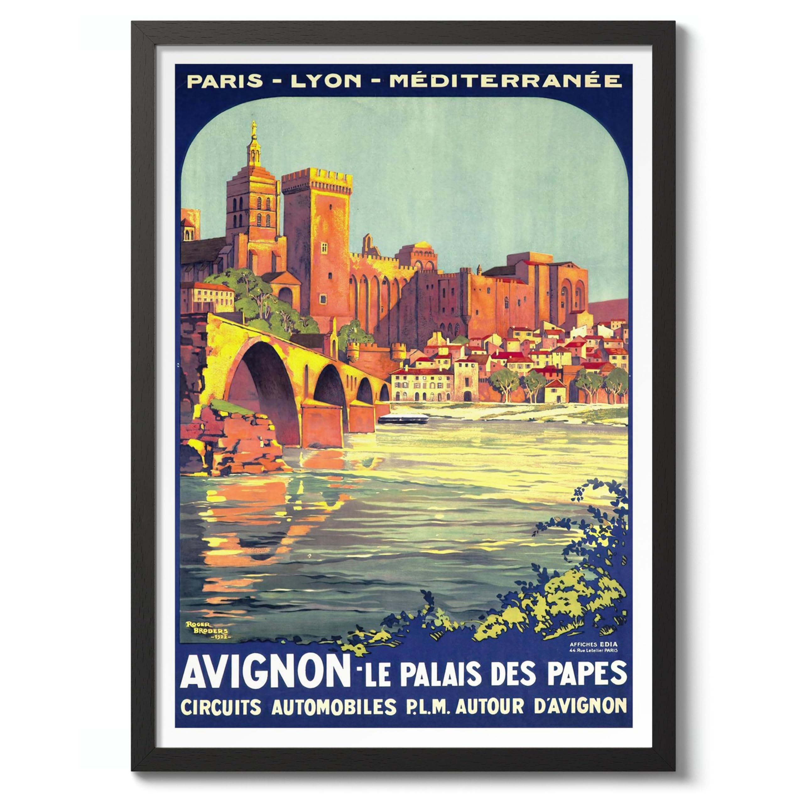 Avignon Vintage French Travel Poster, Retro France Tourism Print, Holiday Home Decoration Wall Art, 50x70cm (Print Only) - 50x70cm