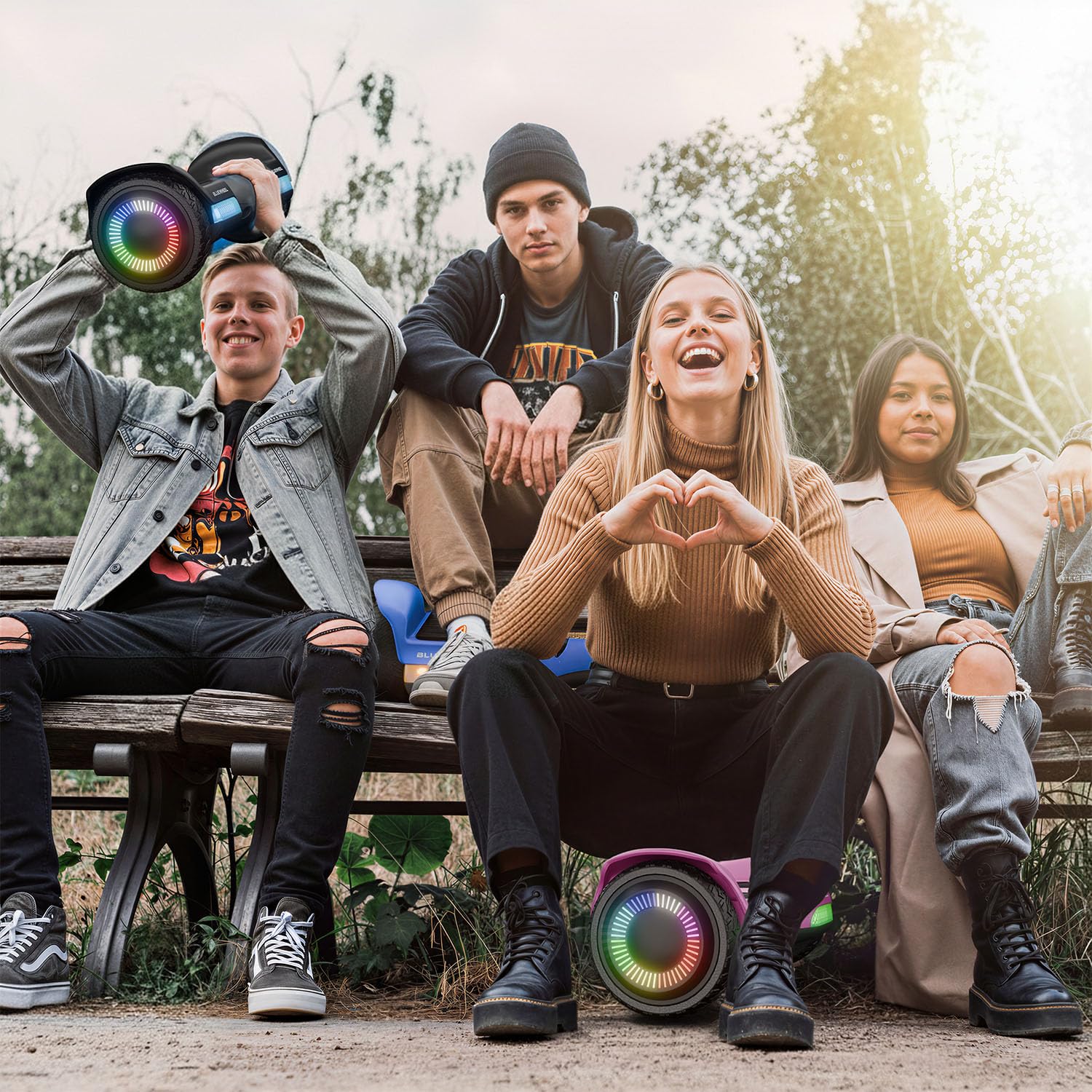Bluewheel 6,5" Premium Hoverboard HX720 Hoverboard – Bluetooth Lautsprecher, starker Dual Motor, ideal für Kinder & Erwachsene, deutsche Qualitätsmarke