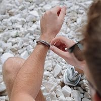 Vista 10 de RTZN® Brown Leather Bracelet for Men – Premium Artisan Handcrafted Mens Leather Bracelet – Multi-Stand Mens Bracelet Leather Collection Beaded