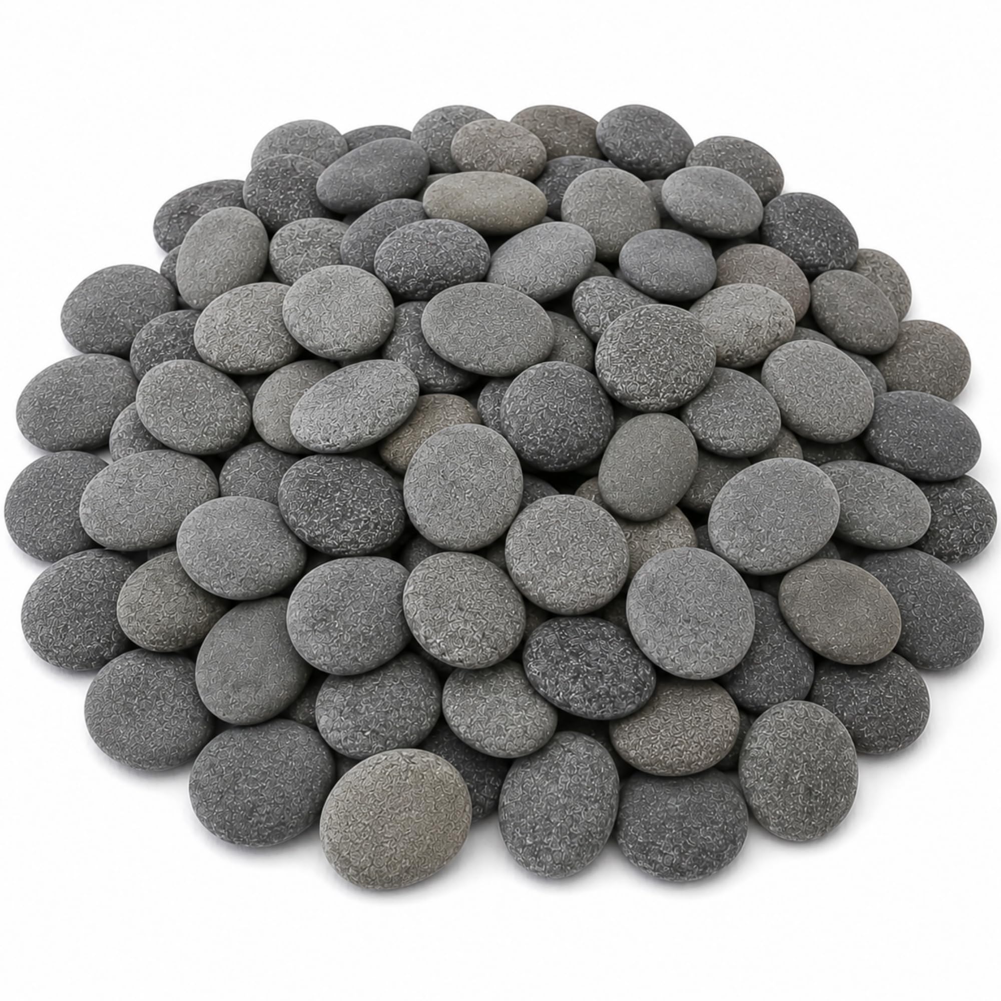 Natural Grey River Stones, 80pk, Decorative Garden Pebbles for Plant Pots, Landscaping, Ponds & Water Features, Flat Smooth River Rocks for Home & Garden Décor – approx. 80 pebbles 4cm - 9cm