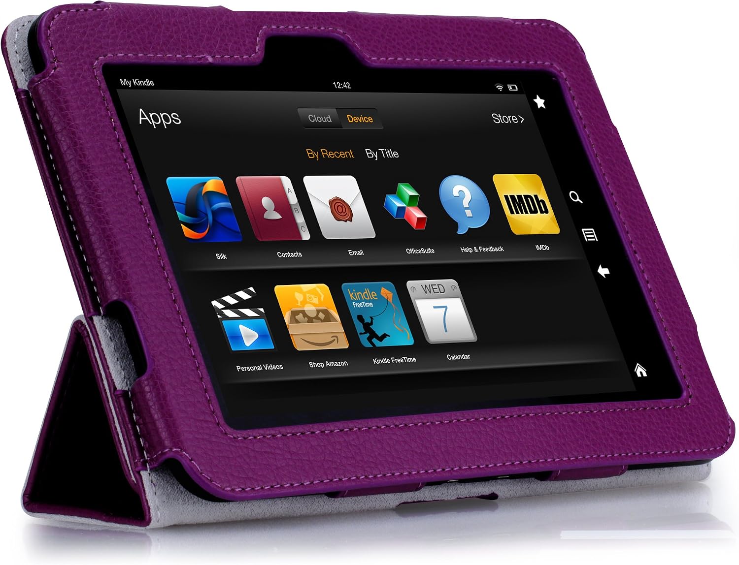CaseCrown Bold Trifold Case (Purple) for Amazon Kindle Fire HD 8.9 Inch (Built-in magnet for sleep / wake feature)