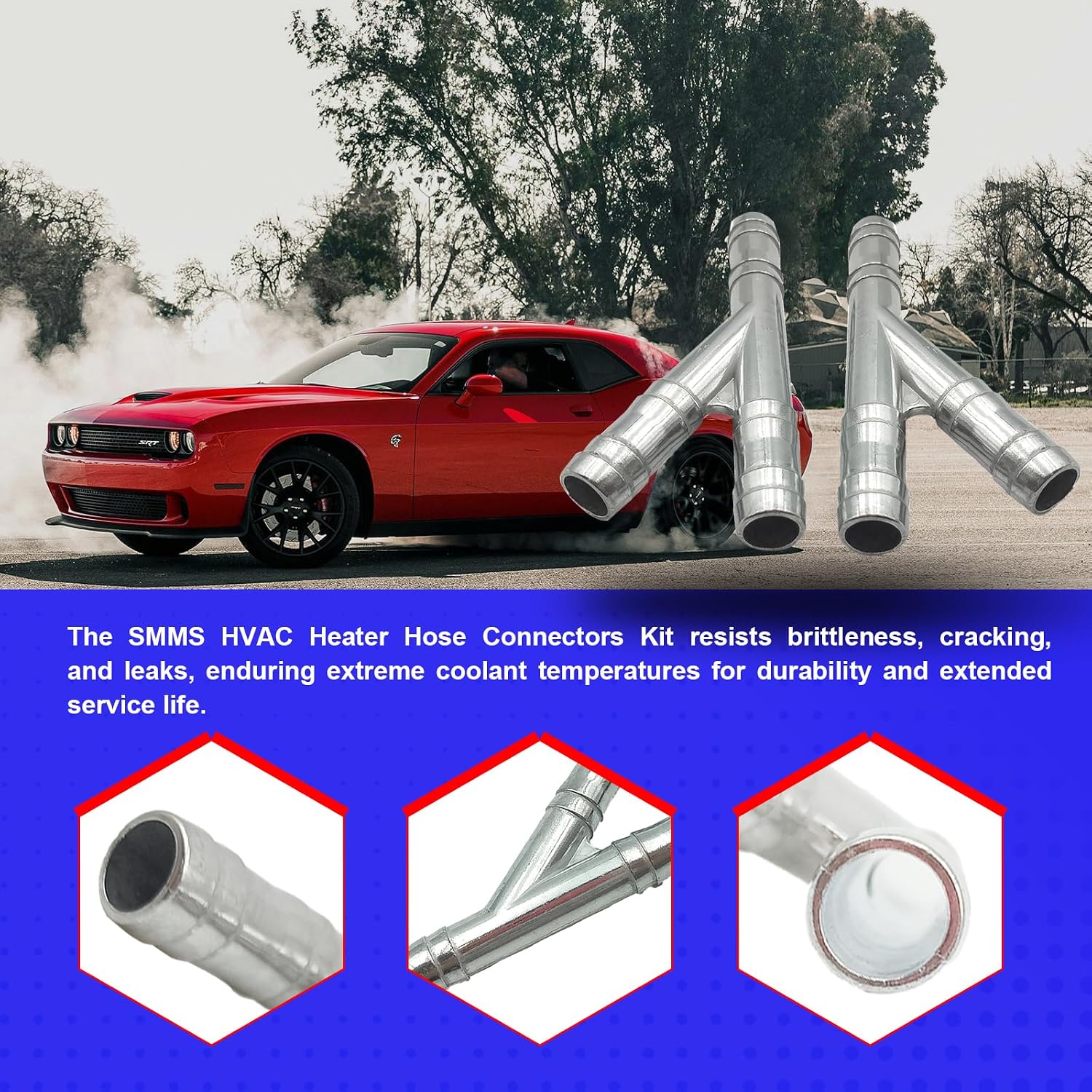 SMMS 12PCS Heater Hose Aluminum Y Connector Repair Kit 47238HP, Heater Hose Connector for Dodge Chrysler Ford Grand Caravan Journey Expedition Navigator 2008-2019, Replaces# 05058551AE 4677603AK