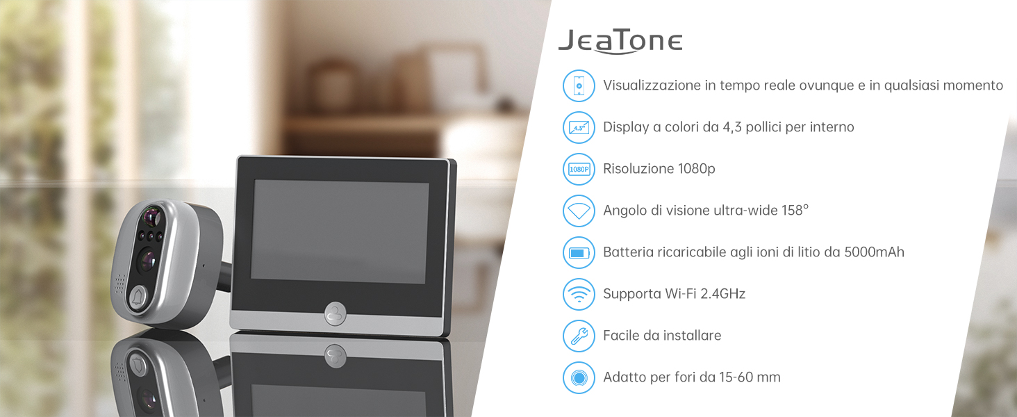 YOTON Telecamera Sicurezza Interna 1080P – Visione Notturna, Audio Bidirezionale, Rilevamento Movimento, Cloud E SD Card