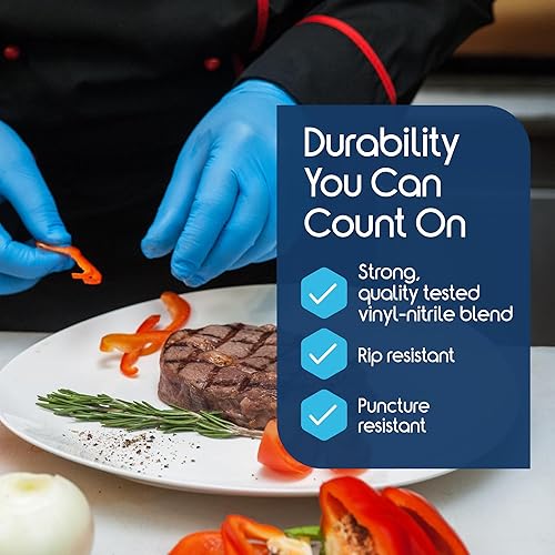 Miniatura 3 de Inspire Guantes de examen de mezcla de nitrilo y vinilo, desechables, sin látex, médicos, multiusos para cocinar