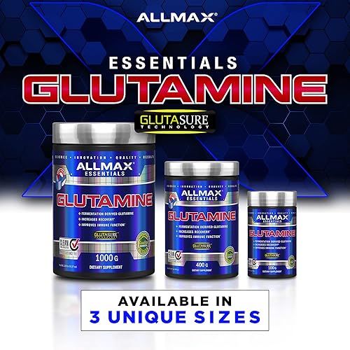Miniatura 6 de ALLMAX Nutrition L - Glutamina en polvo, fórmula de recuperación muscular, sin gluten, vegano, 14.11 oz