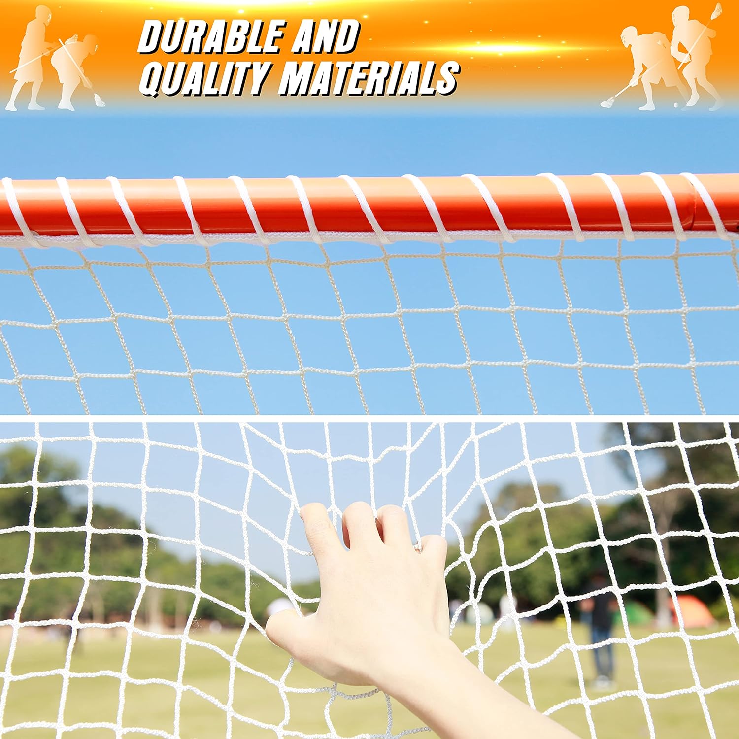 Metal 6'x6' Lacrosse Goal for Youth & Kids | Backyard Training & Practice | Orange : Sports & Outdoors