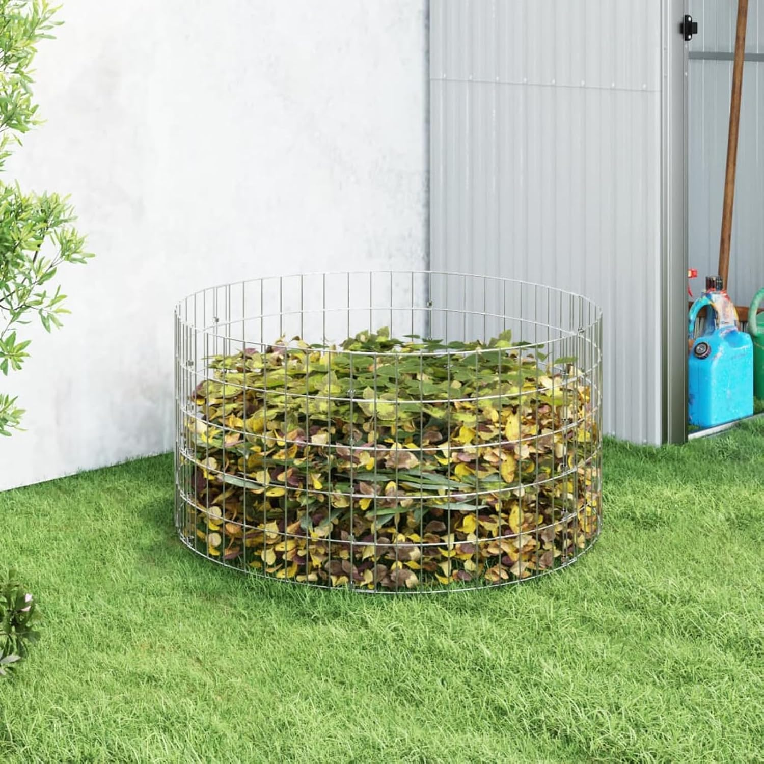 Garden Composter, Large Breathable Design Ø39.4inx19.7in Galvanized Steel for Efficient Waste Management