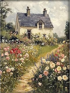 Diamond Art Painting Kits for Adults,Vintage Garden Scenery,12x16 Inch | 5D Full Round Drill,HD Thickened Canvas,Extra Diamonds,Complete DIY Tools Kit,Stress Relief Craft,Great Gift,Home Wall Decor