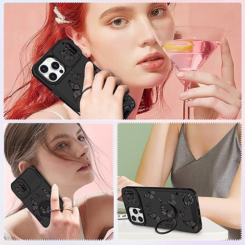 Miniatura 178 de Funda 2 en 1 para iPhone 11 para mujer, linda funda para teléfono para niñas, diseño de mariposas y flores, diseño Kawaii bonito y único con funda