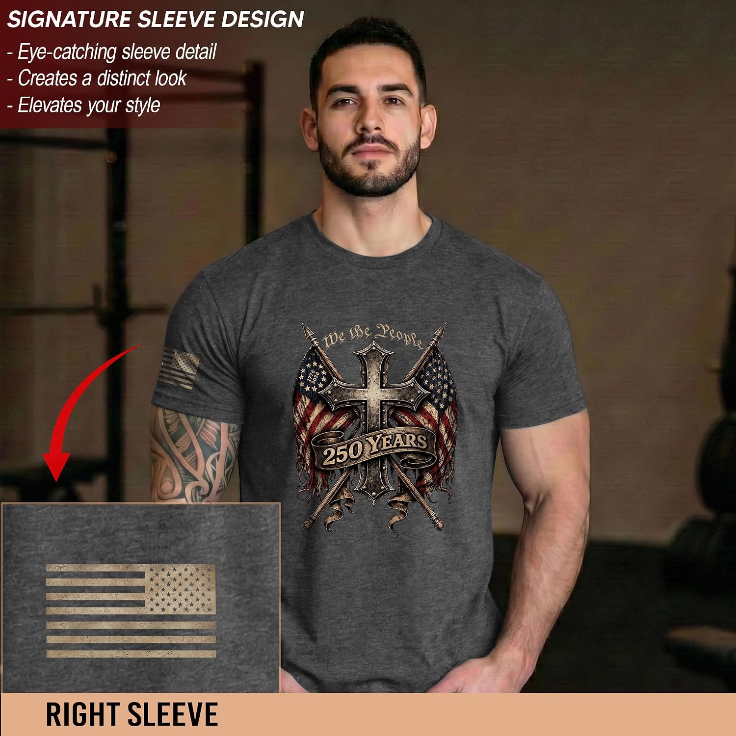 250 Anniversary USA Shirt, Cross Shirts, 250th Independance Shirt, Christian Shirts for Men