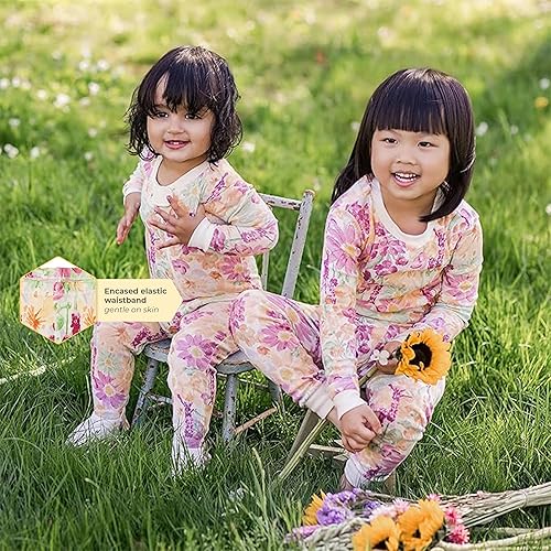 Miniatura 20 de Burt's Bees Baby Pijama para niña, 2 piezas, camiseta de manga larga y pantalones de algodón orgánico