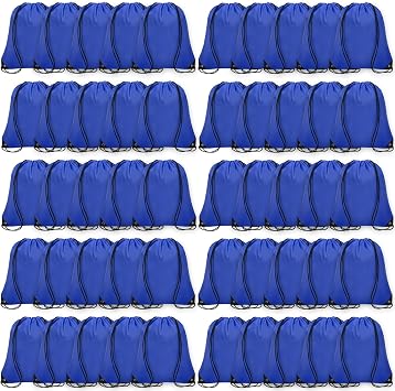 Grneric 50PCS Drawstring Backpack Bulk Polyester Cinch Bags for Gym Sports