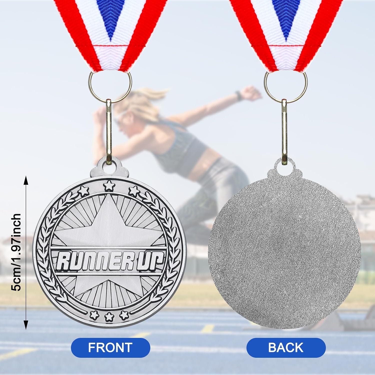Remuuly 30 Pcs Silver Medals Bulk 2'' Basketball Soccer Volleyball Hockey Medals for Awards Metal Trophy with Neck Ribbons for Sports Participation Winner Tournaments Gift