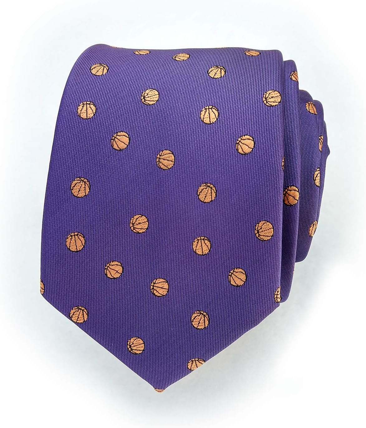 Men's Basketball Tie - Extra long Necktie - Basketball Tie - Purple Necktie - Sports Necktie - Lakers Necktie - Mens Basketball Gift