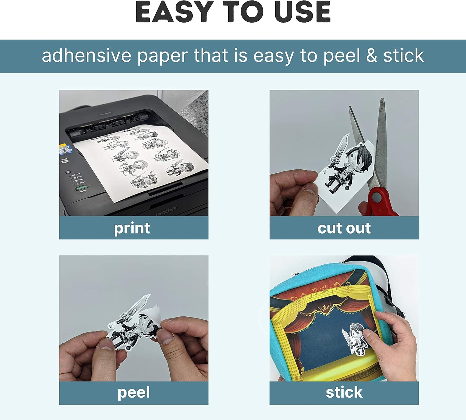 Printable Vinyl Decal Sticker Paper - 20 Premium Glossy Waterproof Paper Sheets for Inkjet Printer - Dries Quickly, Tear Resistant and Holds Ink Perfectly : Office Products