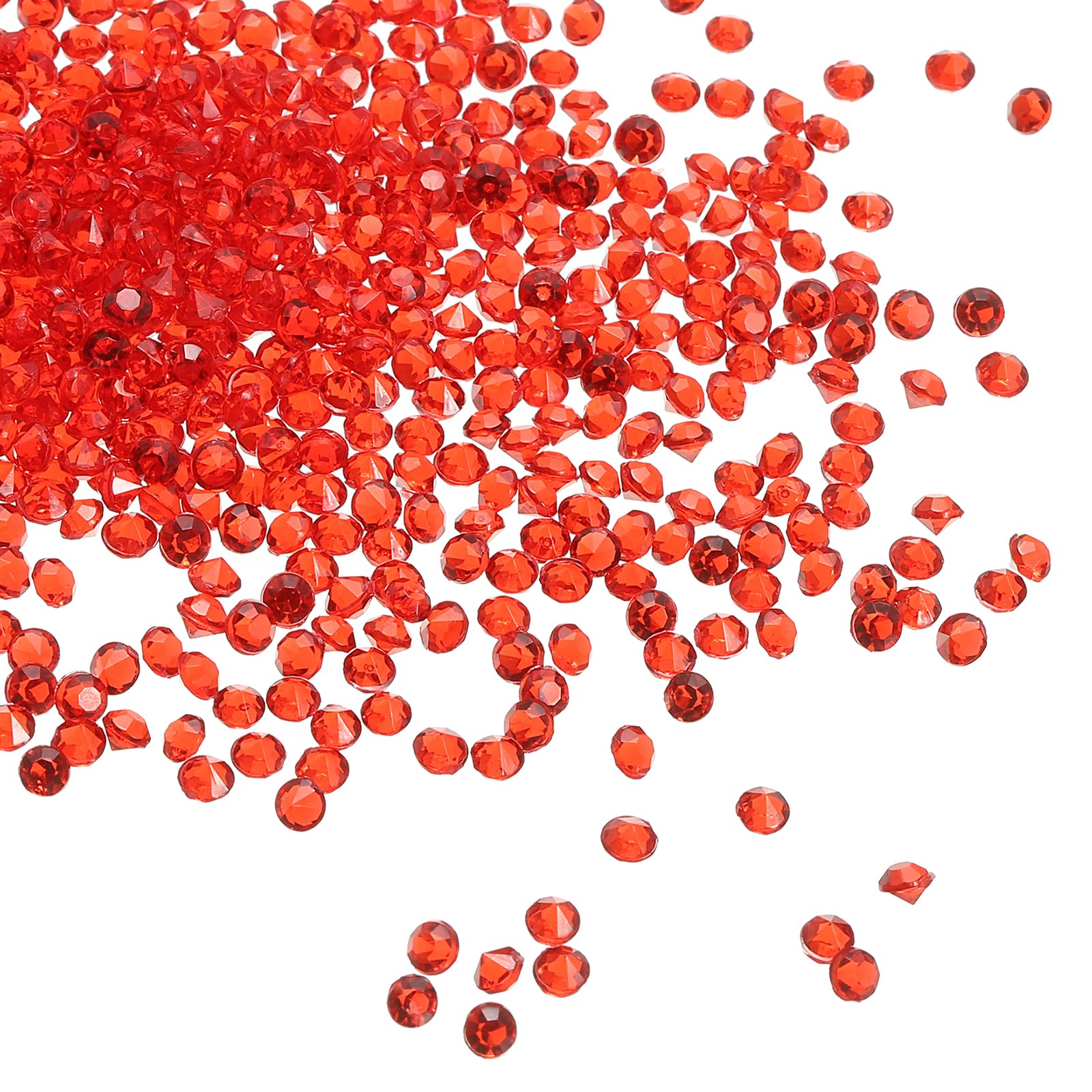 PATIKIL 6000Pcs Acrylic Wedding Diamonds 3mm Table Scatter Confetti Crystals Vase Fillers Gems for Table Centerpiece Bridal Shower Party Red