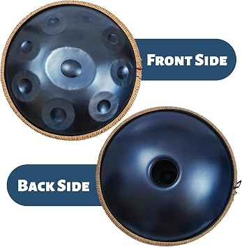 22 Blue Handpan Drum 9 Notes in D Minor 440Hz with Soft Bag, Hand-Tuned Steel Percussion for Meditation, Yoga, Sound Healing & Beginners