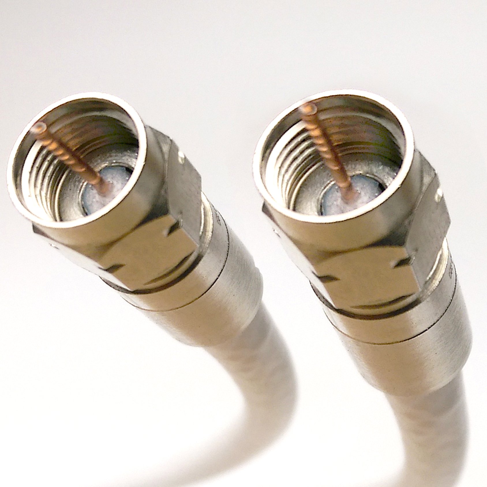 PHAT SATELLITE INTL 25ft White Quad Shield RG6 Coax 3GHz CL2 UV Resistance Jacket Indoor Outdoor Digital Satellite Cable 18AWG 75 Ohm Anti-Corrosion Nickel Compression Connectors Assembled in USA