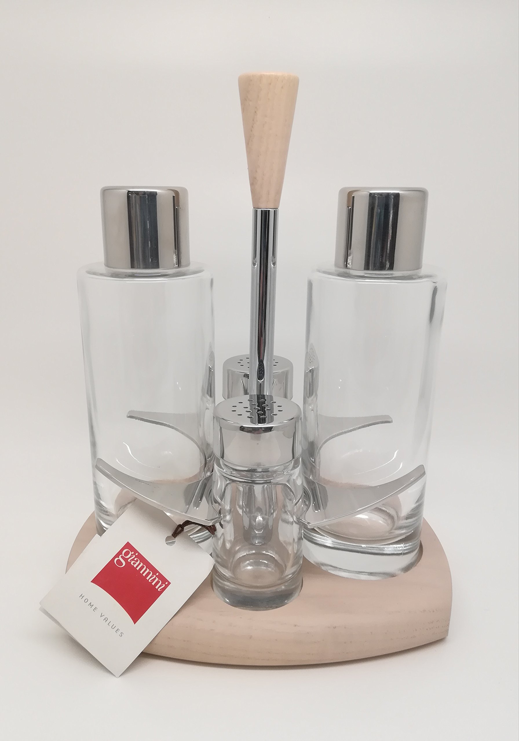 Menage Black&White, oliera 4 pz - Vetro, Legno e Acciaio Inox 18/10
