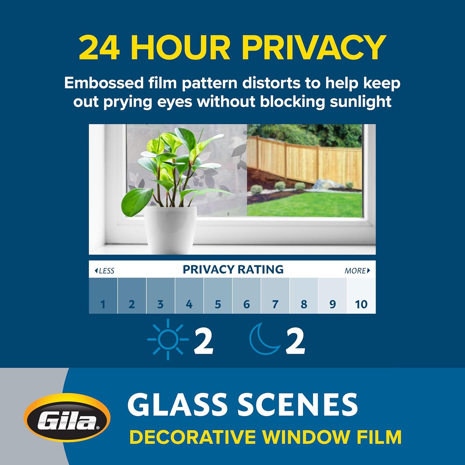 Gila® Glass Scenes Autumn Frost Decorative Window Film DIY Static Cling, 3ft x 6.5ft (36in x 78in) (19.5 sq ft)