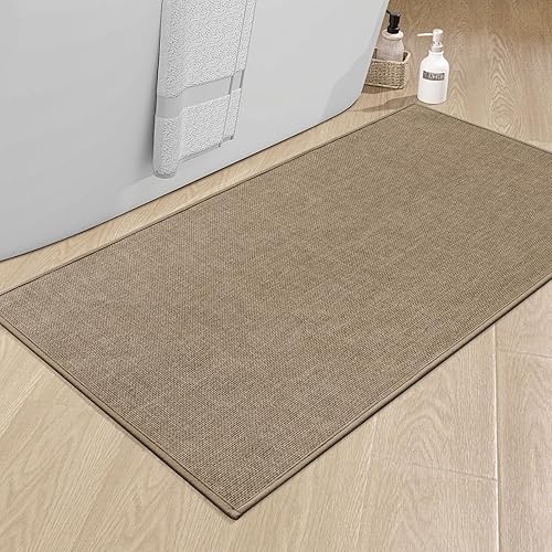 Miniatura 44 de chakme Alfombras de baño de 47 x 17 pulgadas, ultra delgadas, antideslizantes, de secado rápido, absorbentes, para suelo de baño