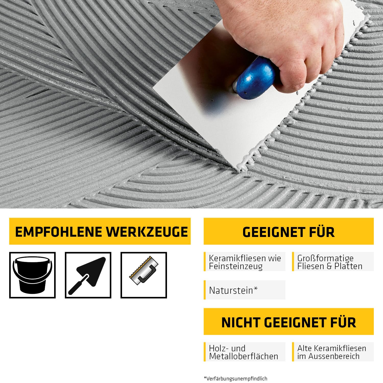 SIKA - Fliesenkleber - SikaCeram-290 Starlight - Grau - 15kg | Für Wand und Boden - Innen & Außen - Geeignet für Großformate - Frostsicher - Starke Haftung