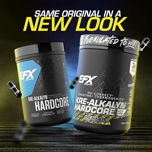 Miniatura 18 de EFX Sports Kre-Alkalyn Hardcore | Suplemento termogénico de creatina monohidrato pH correcto, energía y fuerza, preentrenamiento | 40 porciones, 120