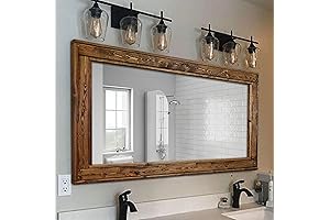 Rustic Wooden Herringbone Framed Mirror for Wall Decoration and Vanity