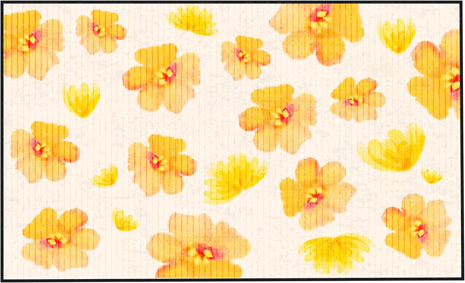 2x3 Yellow Floral Rug Spring Flower Area Rugs Washable for Indoor Entryway Bedroom Small Boho Throw Rugs Non Slip for Women 24x36in Carpet
