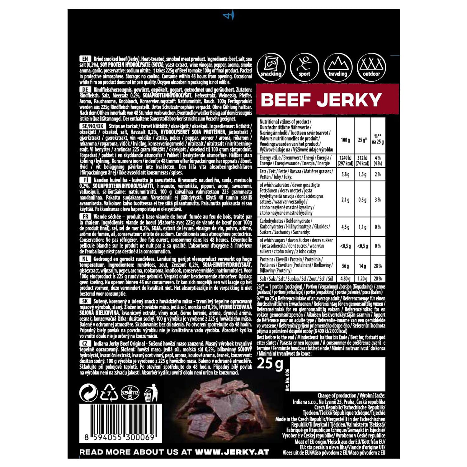 Geschenkbox Indiana Jerky 10er Mix, High Protein, No Sugar