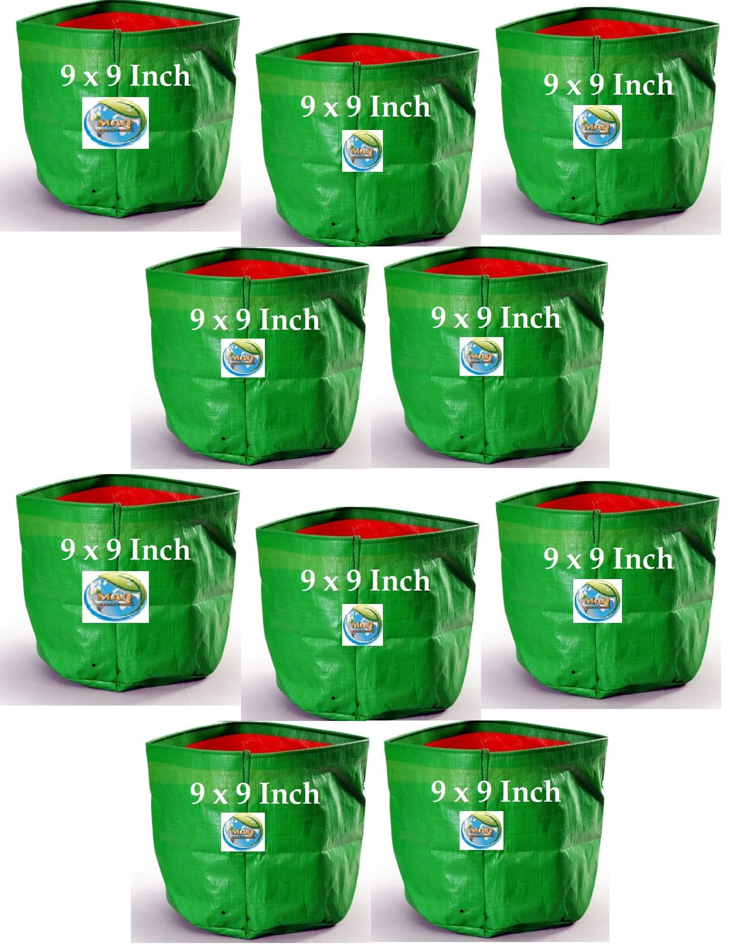 MASHKI 9" x 9" Garden Green HPDE Growbags, for Home Gardening, Terrace Balcony Gardening Grow Bag (MGB-9X9_10NOS) (B0B5XRC71Y) Amazon Price History, Amazon Price Tracker