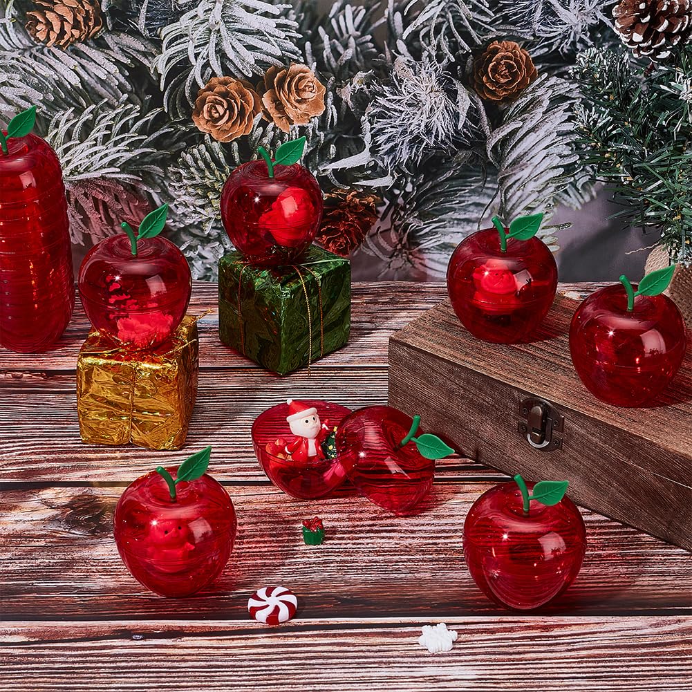 UNICRAFTALE 52 boîte à Bonbons en Plastique Rouge de 2.36 x 2.91cm Contenant pour Pommes Cadeau de Remerciement pour la Rentrée Scolaire pour L'Obtention D'Un Diplôme pour Noël