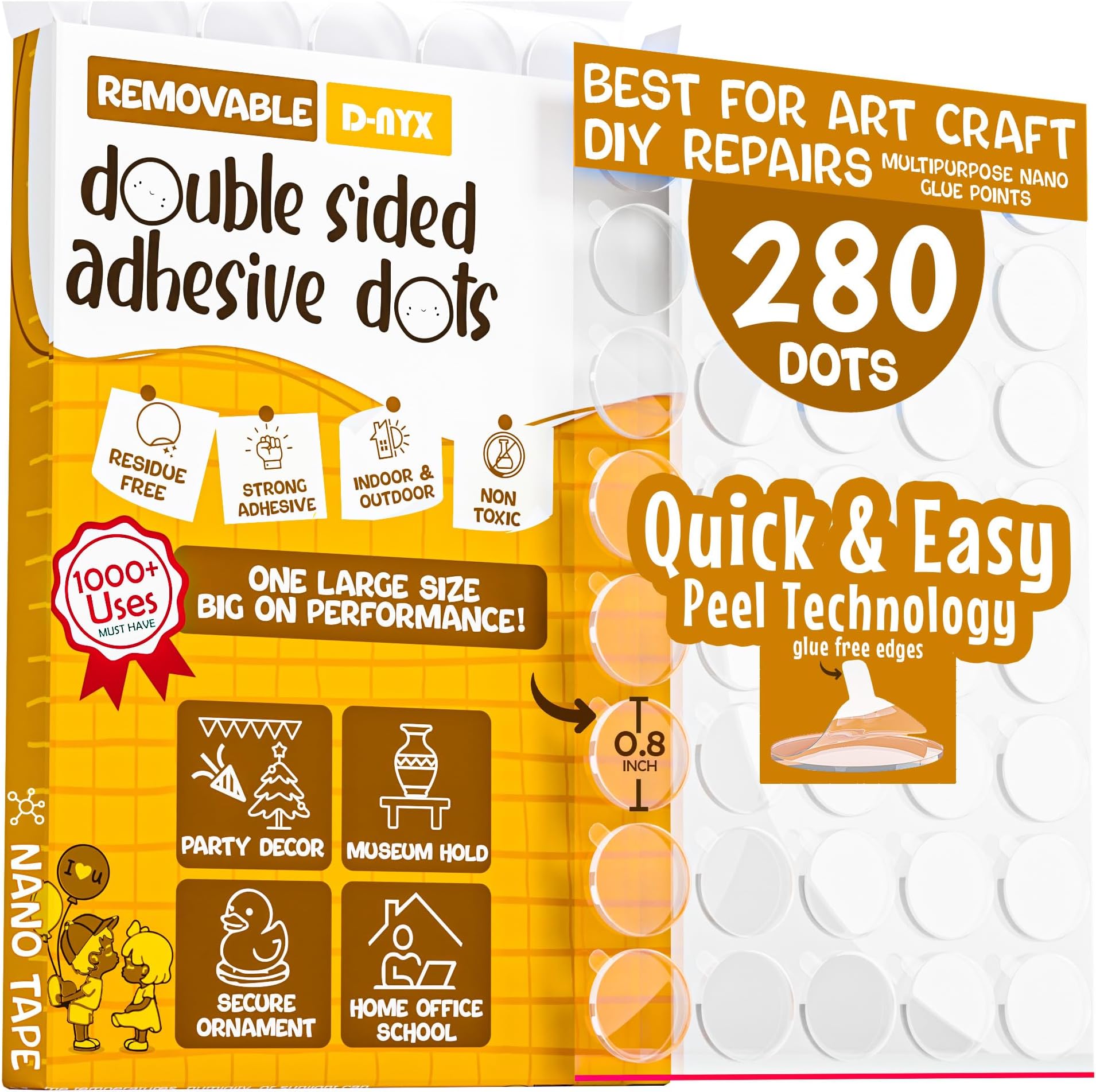 Double Sided Tape Sticky Dot Removable Putty No Trace Clear Sticky Tack Waterproof Stickers for Festival Decoration Picture Hanging Museum Wax Gel, Earthquake Putty Hanging Strips Mounting Dots