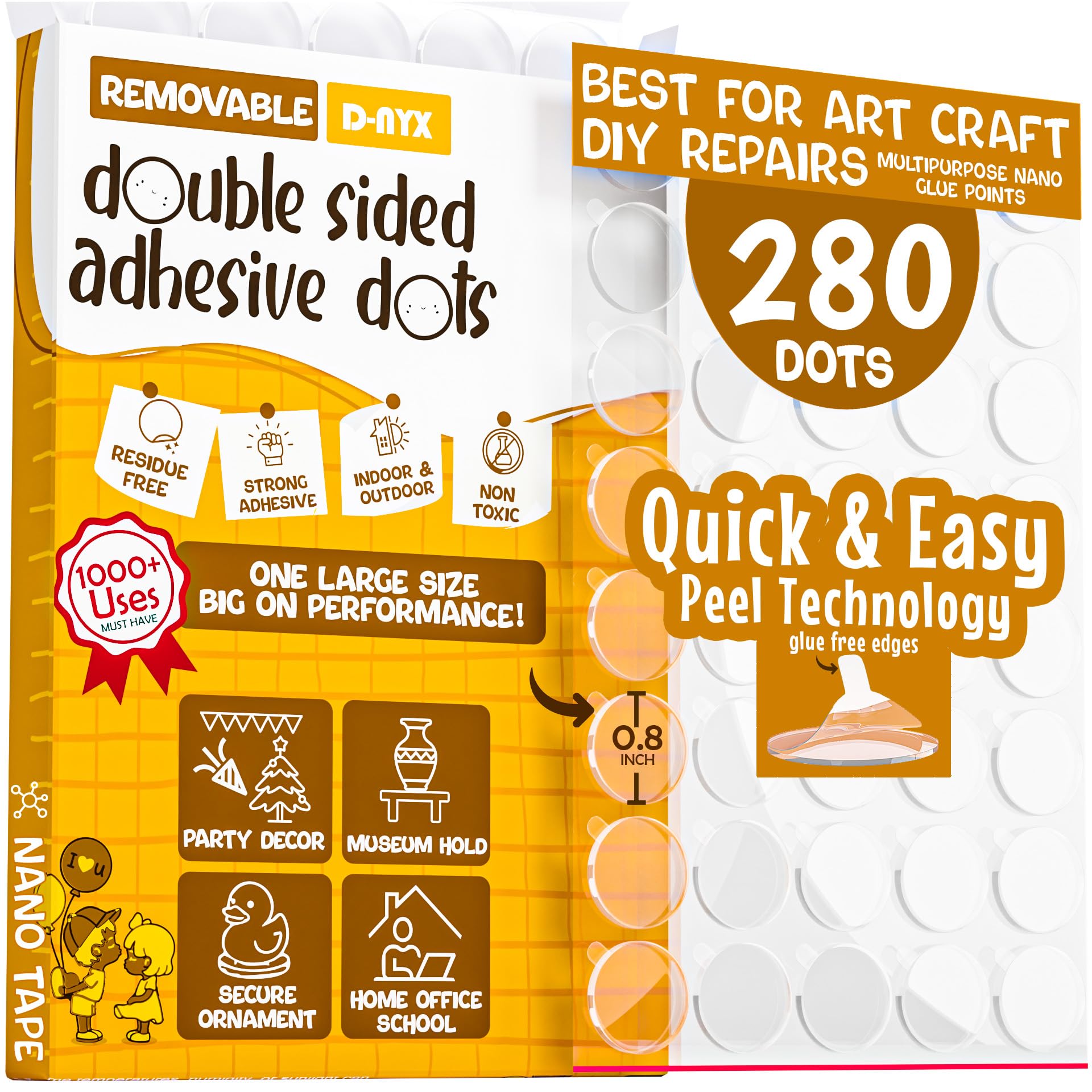 D-NYX Double Sided Tape Dots - Strong & Removable -9