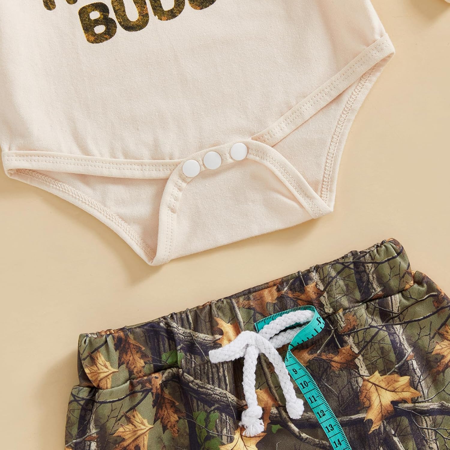 Newborn Baby Boy Hunting Outfit Deer Antler Letter Print Long Sleeve Romper and Pants +Hat 3pc Clothes - Image 5