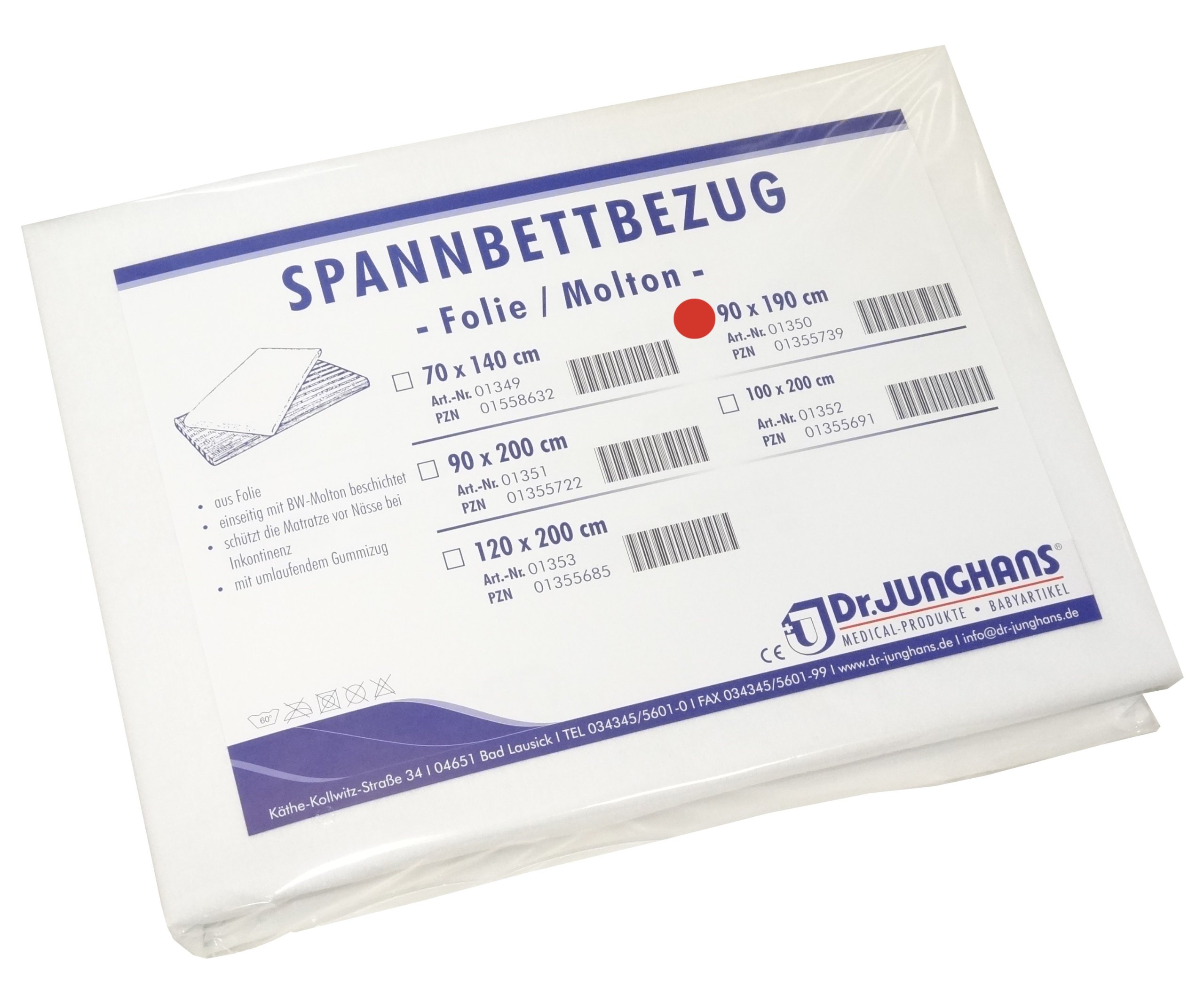 Dr.Junghans Matratzenschutzbezug Aus PVC-Folie – 100x200 Cm, Wasserdicht, Mit Gummizug, Waschbar Bis 95°C