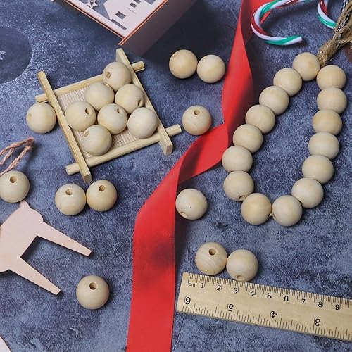 Miniatura 3 de Cuentas redondas de madera de 34 pulgadas, 100 unidades, cuentas sueltas naturales sin terminar, espaciador, suministros para abalorios, hallazgos