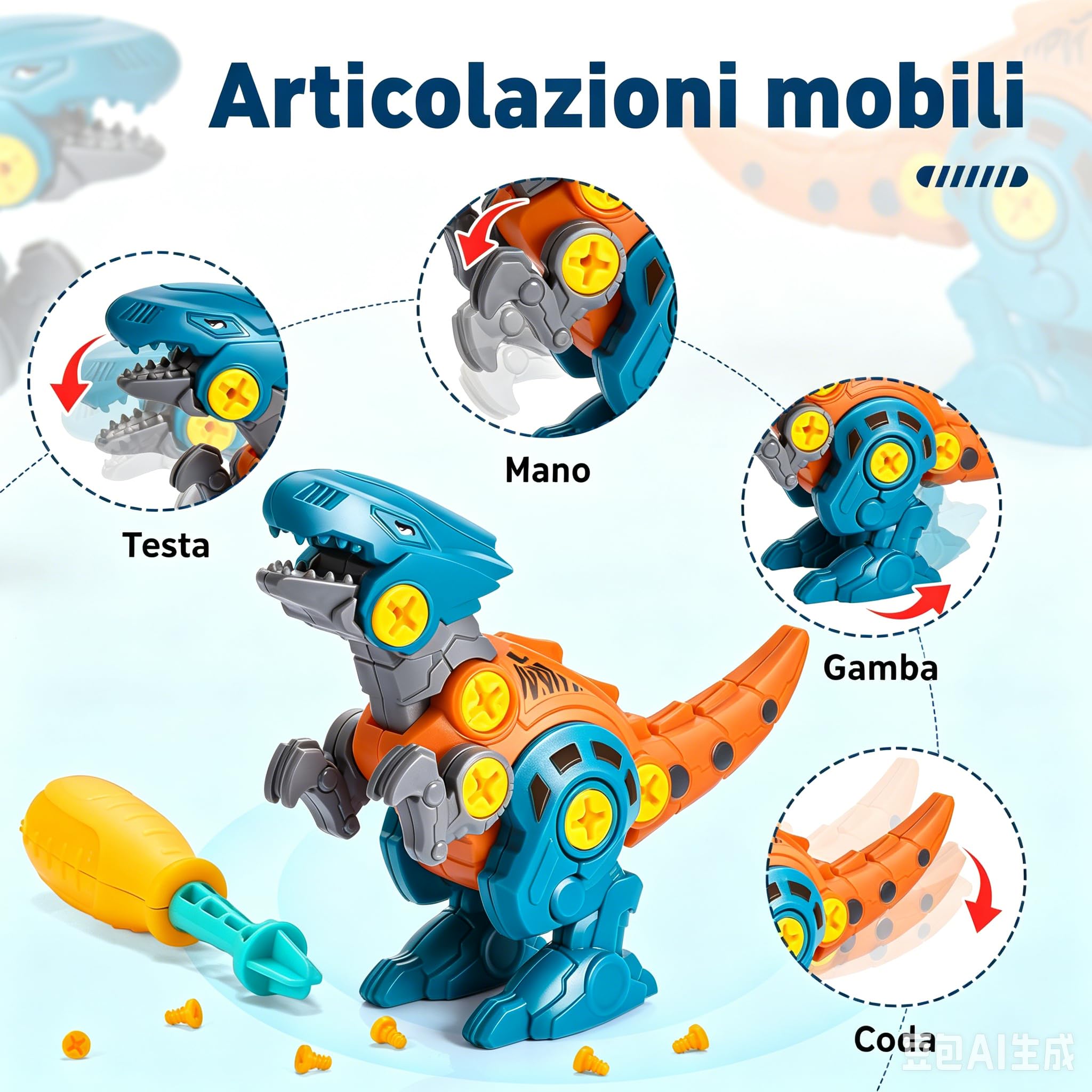 Toyzey Dinosauri Giocattolo Bambini 3-9 Anni,Giocattol Bambino 3-6 Anni Giochi Dinosauri Regali Bambina 6-9 Anni Giochi Educativi 3-9 Anni Bambini