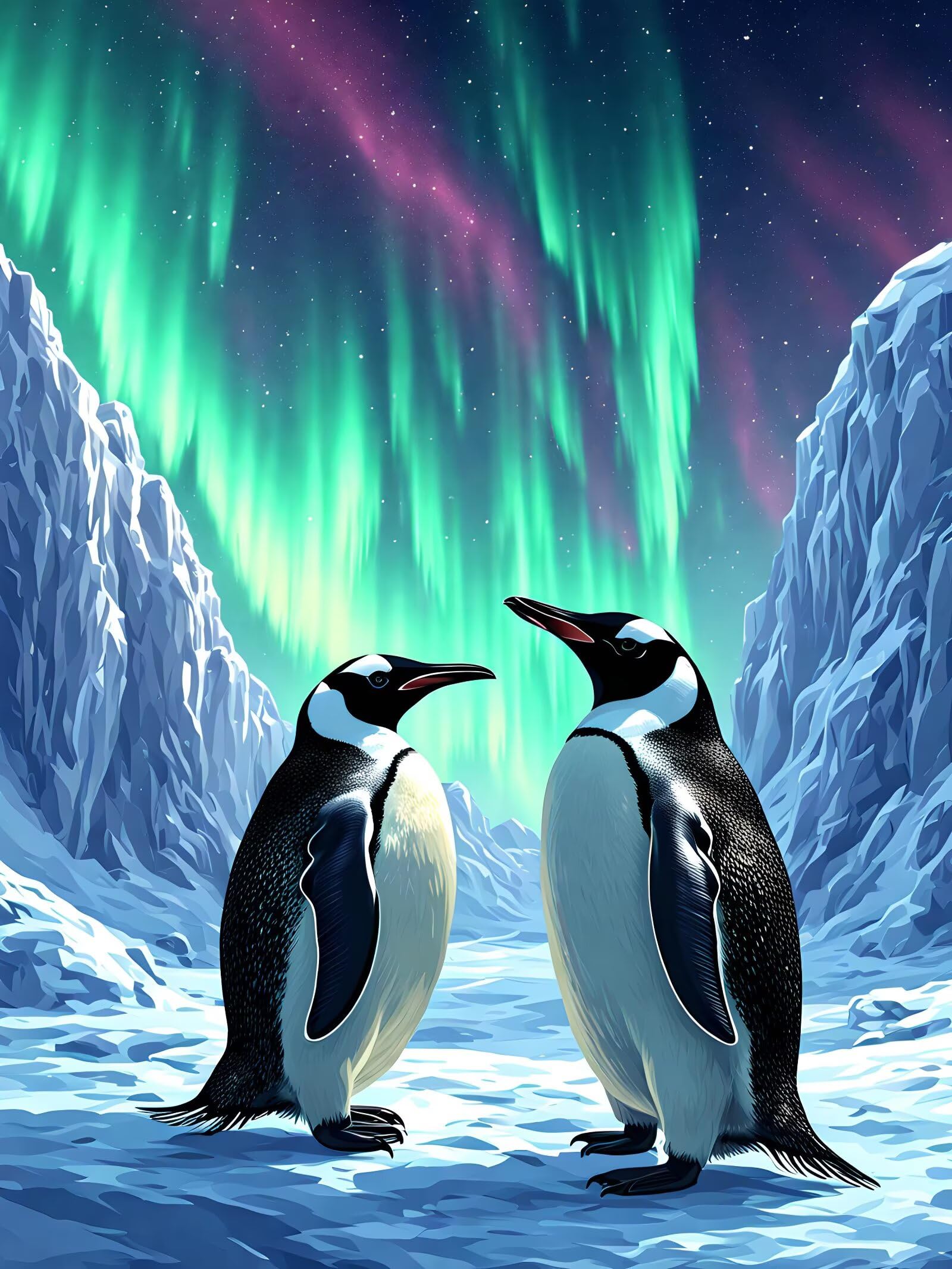 Paint by Numbers for Adults Animal Paint by Numbers Penguin Painting by Numbers for Children, DIY Paint by Numbers Kids with Paint Brushes Acrylic Pigment Art Craft Kits, Room Decor 60 x 80 cm H-786