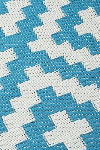 Miniatura 5 de FH Home - Alfombra para exteriores, impermeable, resistente a la decoloración, reversible, plástico reciclado de alta calidad, acabado geométrico