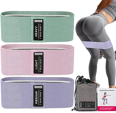 Booty Bands Set, Resistance Bands for Working Out, Exercise Bands for Women and Men Legs and Butt, Stretch Bands for Pilates, Yoga Starter Set