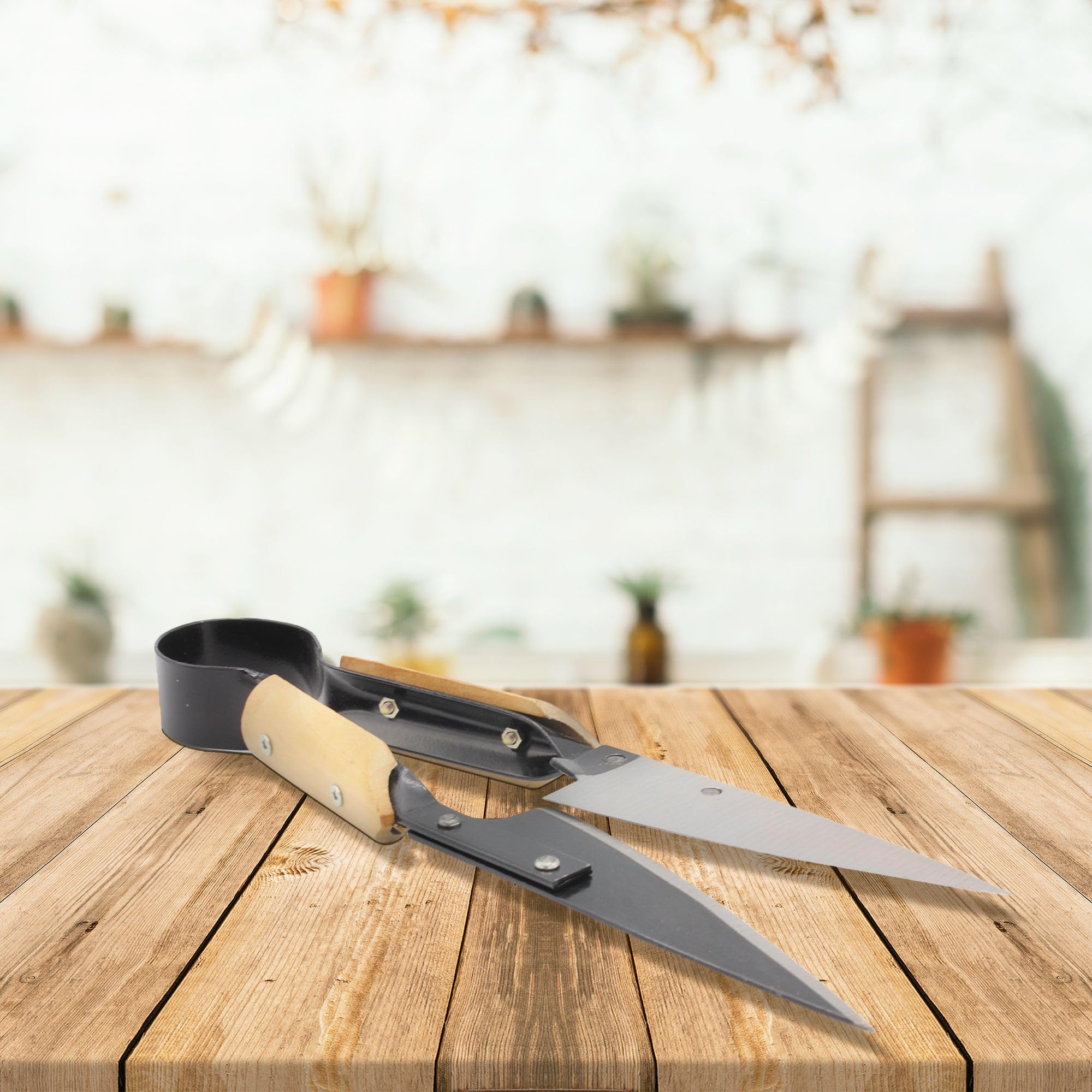 FISHTEC Ciseaux Cisaille Topiaire Tradition - Avec Etui - 33 cm - Sécateur de Jardin en Acier Inox et Manche revêtement Bois - Idéal pour tailler vos Fleurs, Buis, Bonsaï, Haies, Herbe