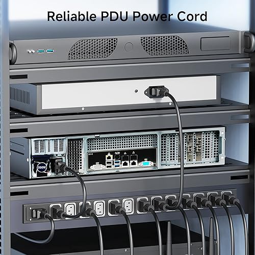 Miniatura 2 de Cable Matters Paquete de 2 cables de extensión de alimentación de computadora a PDU, cable de extensión de alimentación de 10 pies (cable de