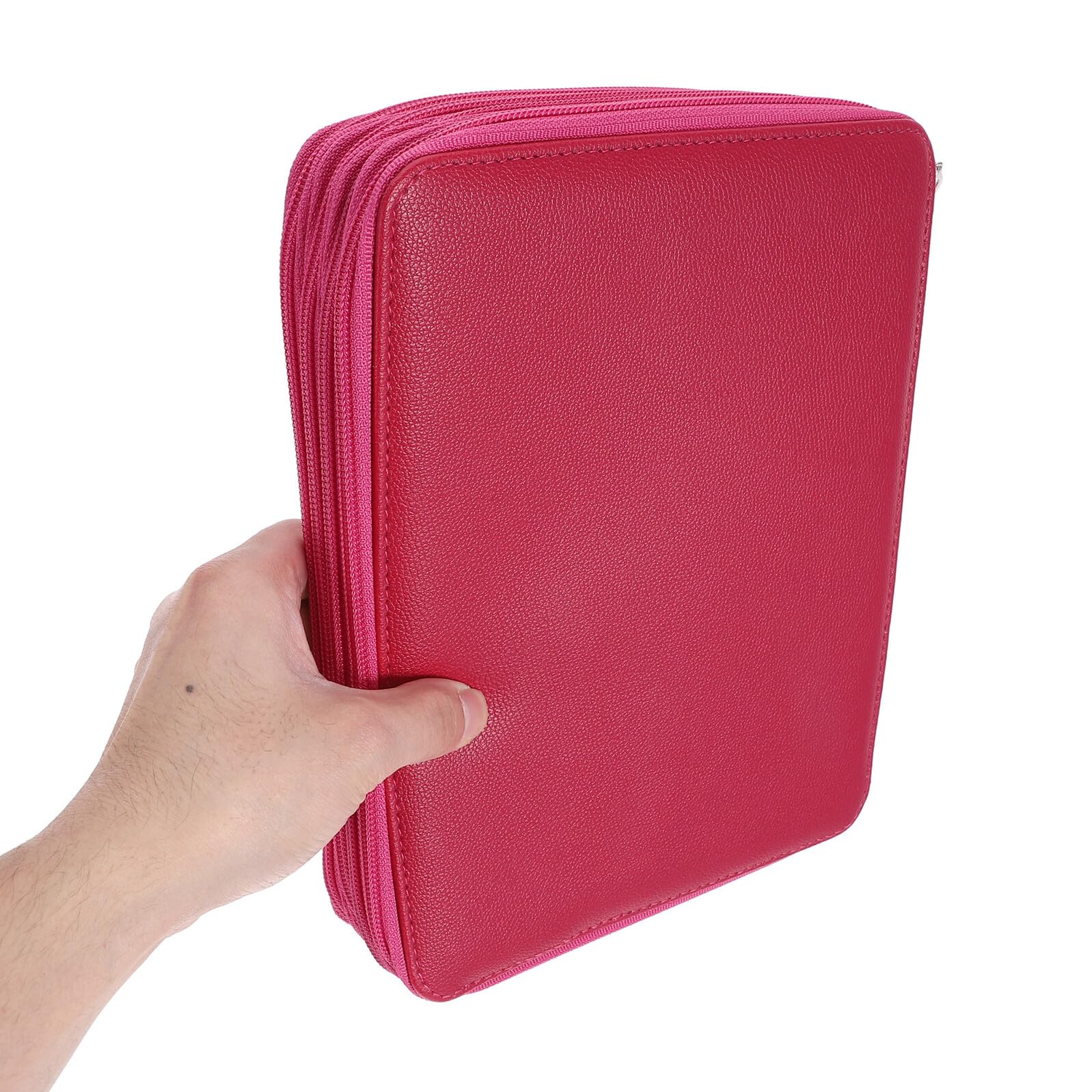 NUOBESTY Trousse à Crayons de Couleur Zippée Grosse Capacité 184 Emplacements, 4 Couches Multicouches, Paquet de Rangement Étanche Rose pour Fournitures Scolaires et Artistiques,